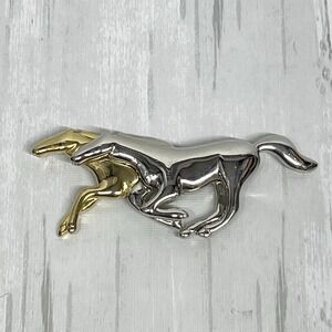 Vintage Liz Claiborne Running Horses Brooch Two Tone Design Silver & Gold Metal